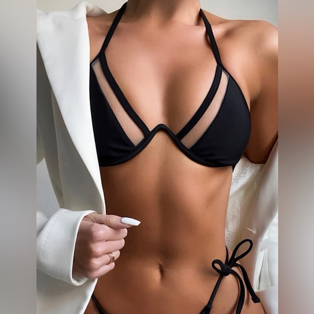 Harness Halter Push up Bikini Top